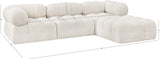 Ames Cream Boucle Fabric Modular Sectional 611Cream-Sec4B Meridian Furniture