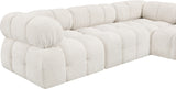 Ames Cream Boucle Fabric Modular Sectional 611Cream-Sec4B Meridian Furniture