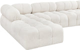 Ames Cream Boucle Fabric Modular Sectional 611Cream-Sec4B Meridian Furniture