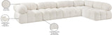 Ames Cream Boucle Fabric Modular Sectional 611Cream-Sec5A Meridian Furniture