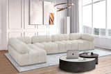 Ames Cream Boucle Fabric Modular Sectional 611Cream-Sec5A Meridian Furniture