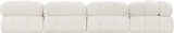 Ames Cream Boucle Fabric Modular Sectional 611Cream-Sec5A Meridian Furniture