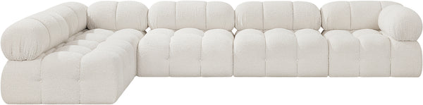 Ames Cream Boucle Fabric Modular Sectional 611Cream-Sec5A Meridian Furniture