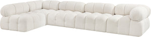 Ames Cream Boucle Fabric Modular Sectional 611Cream-Sec5A Meridian Furniture