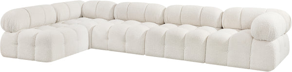 Ames Cream Boucle Fabric Modular Sectional 611Cream-Sec5A Meridian Furniture