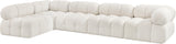 Ames Cream Boucle Fabric Modular Sectional 611Cream-Sec5A Meridian Furniture