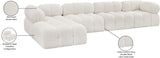 Ames Cream Boucle Fabric Modular Sectional 611Cream-Sec5B Meridian Furniture