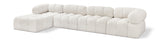 Ames Cream Boucle Fabric Modular Sectional 611Cream-Sec5B Meridian Furniture