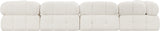 Ames Cream Boucle Fabric Modular Sectional 611Cream-Sec5B Meridian Furniture