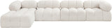 Ames Cream Boucle Fabric Modular Sectional 611Cream-Sec5B Meridian Furniture