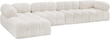 Ames Cream Boucle Fabric Modular Sectional 611Cream-Sec5B Meridian Furniture