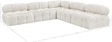 Ames Cream Boucle Fabric Modular Sectional 611Cream-Sec5C Meridian Furniture