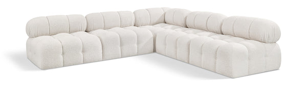 Ames Cream Boucle Fabric Modular Sectional 611Cream-Sec5C Meridian Furniture