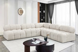 Ames Cream Boucle Fabric Modular Sectional 611Cream-Sec5C Meridian Furniture