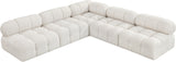 Ames Cream Boucle Fabric Modular Sectional 611Cream-Sec5C Meridian Furniture