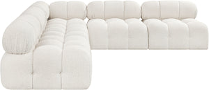 Ames Cream Boucle Fabric Modular Sectional 611Cream-Sec5C Meridian Furniture