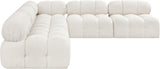 Ames Cream Boucle Fabric Modular Sectional 611Cream-Sec5C Meridian Furniture