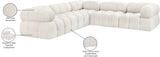 Ames Cream Boucle Fabric Modular Sectional 611Cream-Sec5D Meridian Furniture