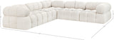 Ames Cream Boucle Fabric Modular Sectional 611Cream-Sec5D Meridian Furniture