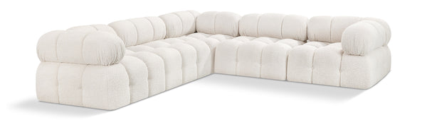Ames Cream Boucle Fabric Modular Sectional 611Cream-Sec5D Meridian Furniture