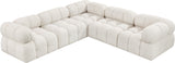 Ames Cream Boucle Fabric Modular Sectional 611Cream-Sec5D Meridian Furniture