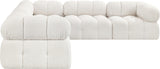 Ames Cream Boucle Fabric Modular Sectional 611Cream-Sec5D Meridian Furniture