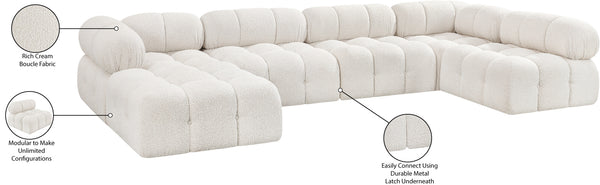 Ames Cream Boucle Fabric Modular Sectional 611Cream-Sec6A Meridian Furniture
