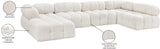 Ames Cream Boucle Fabric Modular Sectional 611Cream-Sec6A Meridian Furniture