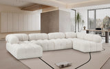 Ames Cream Boucle Fabric Modular Sectional 611Cream-Sec6A Meridian Furniture