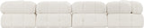 Ames Cream Boucle Fabric Modular Sectional 611Cream-Sec6A Meridian Furniture