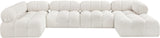 Ames Cream Boucle Fabric Modular Sectional 611Cream-Sec6A Meridian Furniture