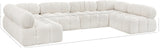 Ames Cream Boucle Fabric Modular Sectional 611Cream-Sec6B Meridian Furniture