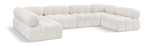 Ames Cream Boucle Fabric Modular Sectional 611Cream-Sec6B Meridian Furniture