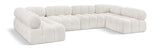 Ames Cream Boucle Fabric Modular Sectional 611Cream-Sec6B Meridian Furniture