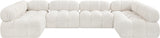 Ames Cream Boucle Fabric Modular Sectional 611Cream-Sec6B Meridian Furniture