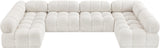 Ames Cream Boucle Fabric Modular Sectional 611Cream-Sec6B Meridian Furniture