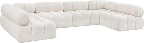 Ames Cream Boucle Fabric Modular Sectional 611Cream-Sec6B Meridian Furniture