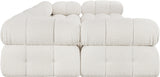 Ames Cream Boucle Fabric Modular Sectional 611Cream-Sec6B Meridian Furniture