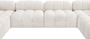 Ames Cream Boucle Fabric Modular Sectional 611Cream-Sec6B Meridian Furniture