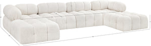 Ames Cream Boucle Fabric Modular Sectional 611Cream-Sec6D Meridian Furniture
