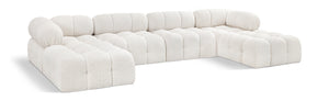 Ames Cream Boucle Fabric Modular Sectional 611Cream-Sec6D Meridian Furniture