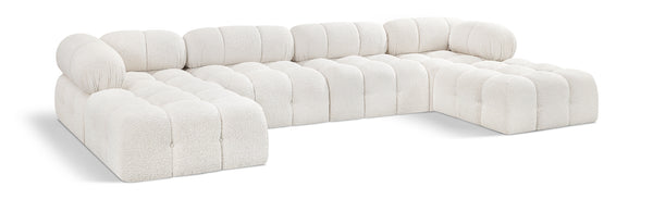 Ames Cream Boucle Fabric Modular Sectional 611Cream-Sec6D Meridian Furniture