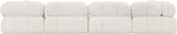 Ames Cream Boucle Fabric Modular Sectional 611Cream-Sec6D Meridian Furniture