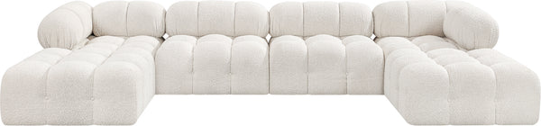 Ames Cream Boucle Fabric Modular Sectional 611Cream-Sec6D Meridian Furniture