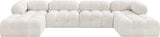 Ames Cream Boucle Fabric Modular Sectional 611Cream-Sec6D Meridian Furniture