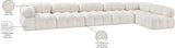 Ames Cream Boucle Fabric Modular Sectional 611Cream-Sec6E Meridian Furniture