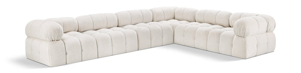 Ames Cream Boucle Fabric Modular Sectional 611Cream-Sec6F Meridian Furniture