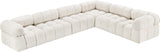 Ames Cream Boucle Fabric Modular Sectional 611Cream-Sec6F Meridian Furniture