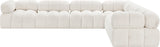 Ames Cream Boucle Fabric Modular Sectional 611Cream-Sec6F Meridian Furniture