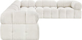 Ames Cream Boucle Fabric Modular Sectional 611Cream-Sec6F Meridian Furniture